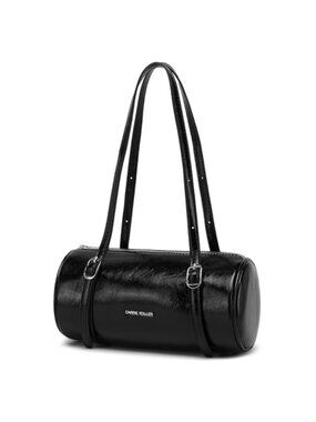 Faux Leather Barrel Shoulder Bag Trendy Vintage Tote Purse